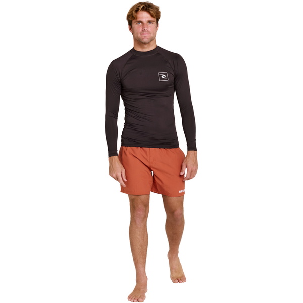2026 Rip Curl Mens Streamline UPF Long Sleeve Rash Vest 171MRV - Black